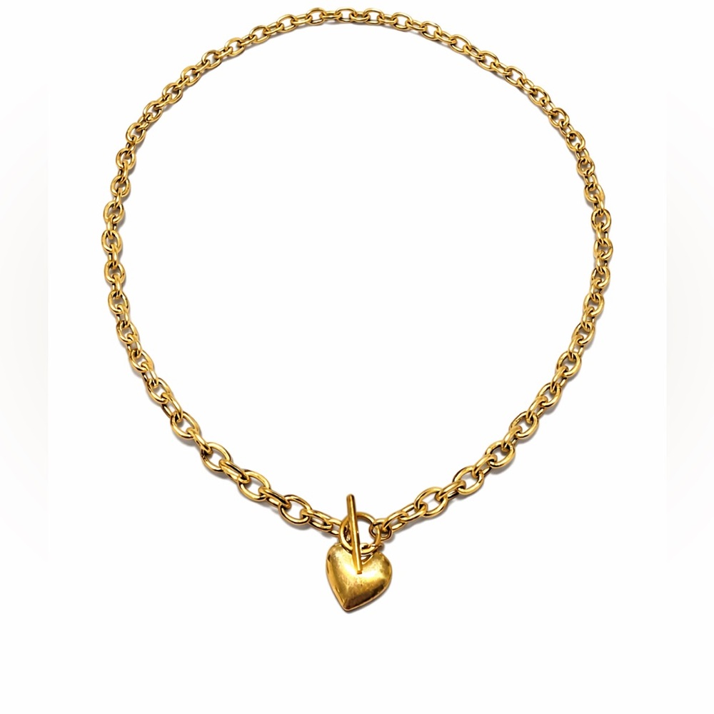 Gold Heart Chain Necklace